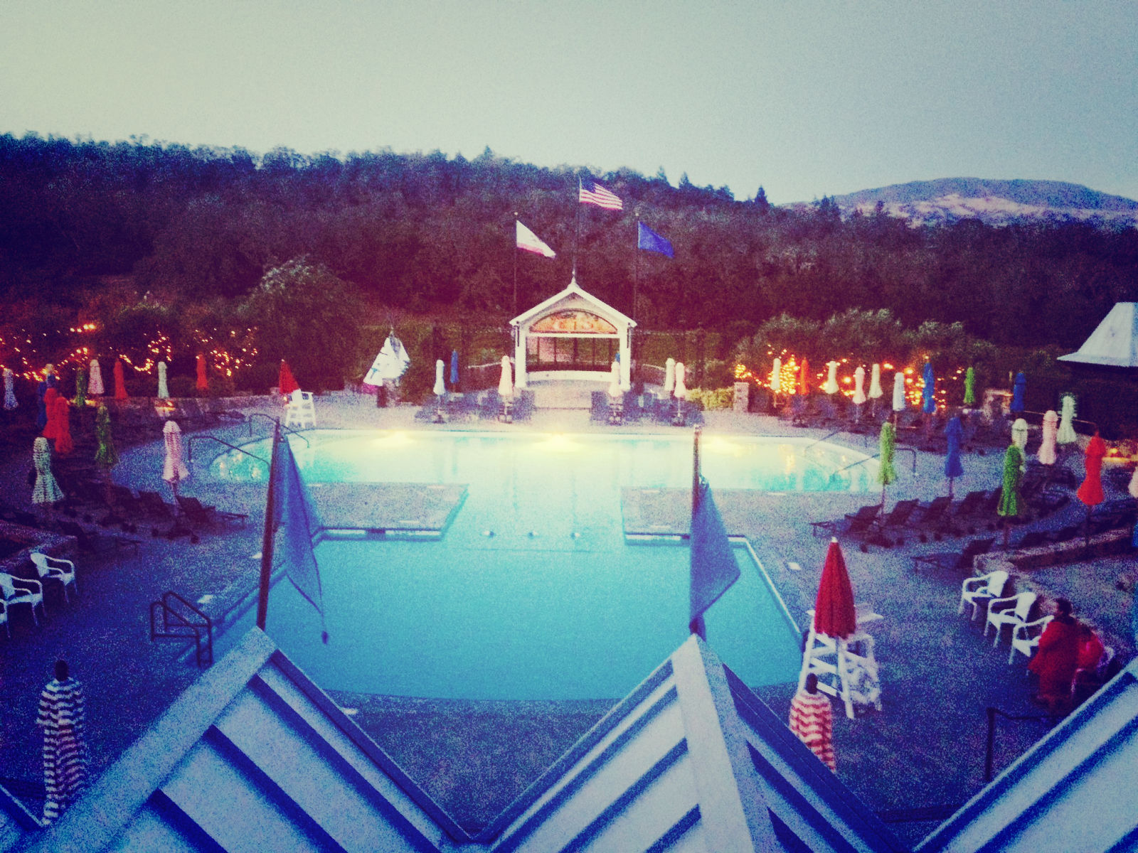 The Pool and Cabines at Francis Ford Coppola Winery
