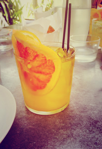 Champagne Sangria at Bravas, Healdsburgs