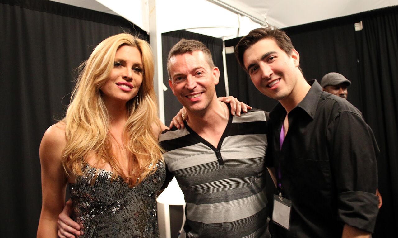 Backstage at REVUE (L to R): Candis Cayne, Levi Kreis, Davey Silva