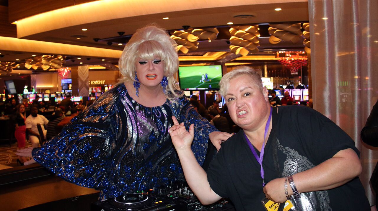 Lady Bunny and Jimmy James at REVUE post-party